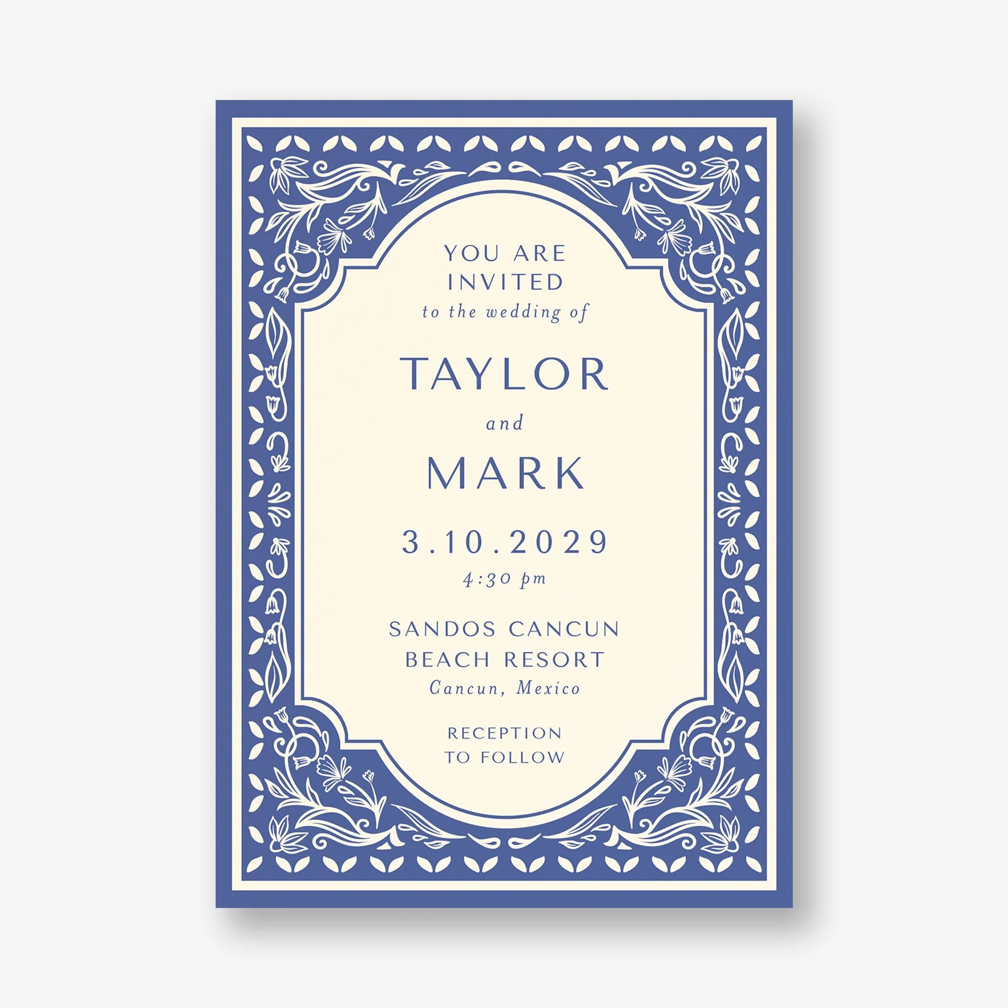 Folk Floral Frame Wedding Invitation - Image 4