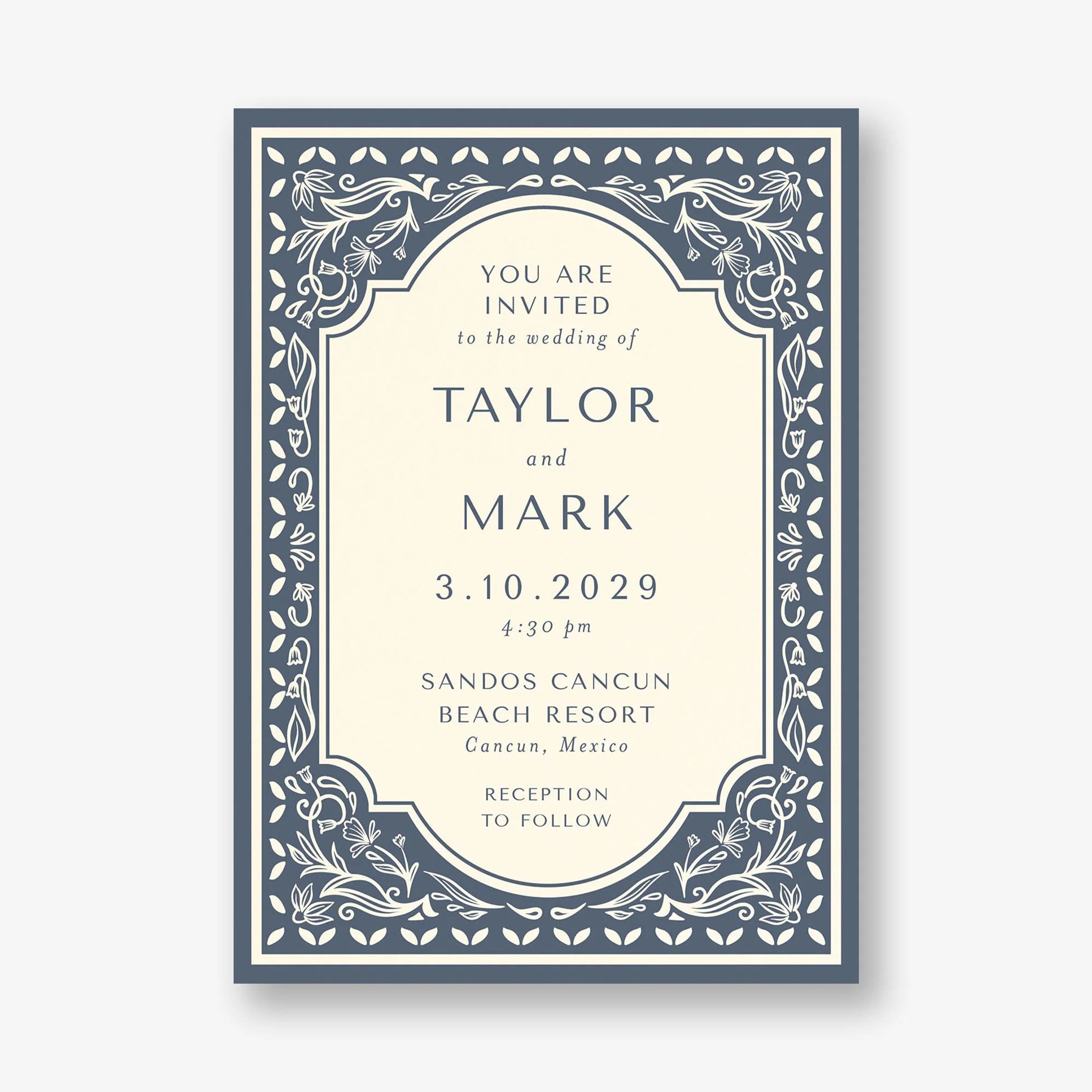 Folk Floral Frame Wedding Invitation - Image 6