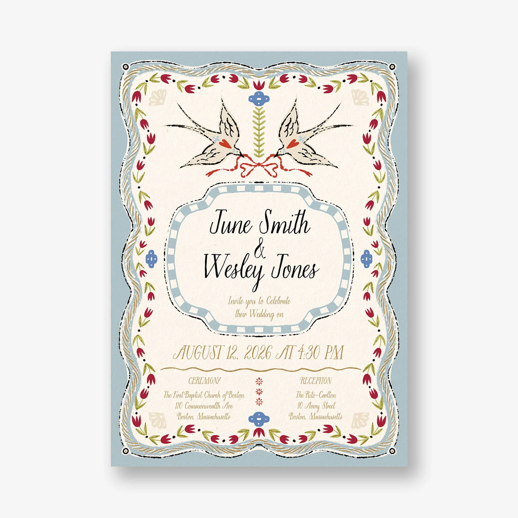 Folk Maximalist Wedding Invitation