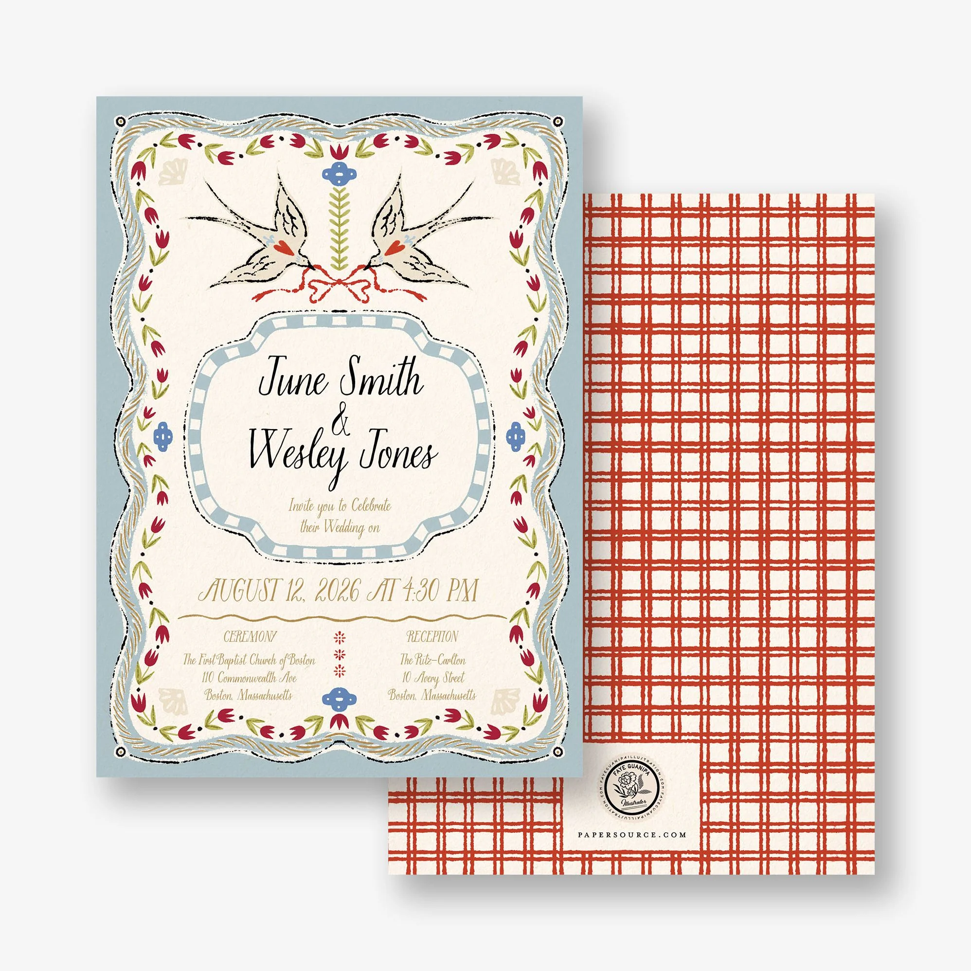 Folk Maximalist Wedding Invitation - Image 3