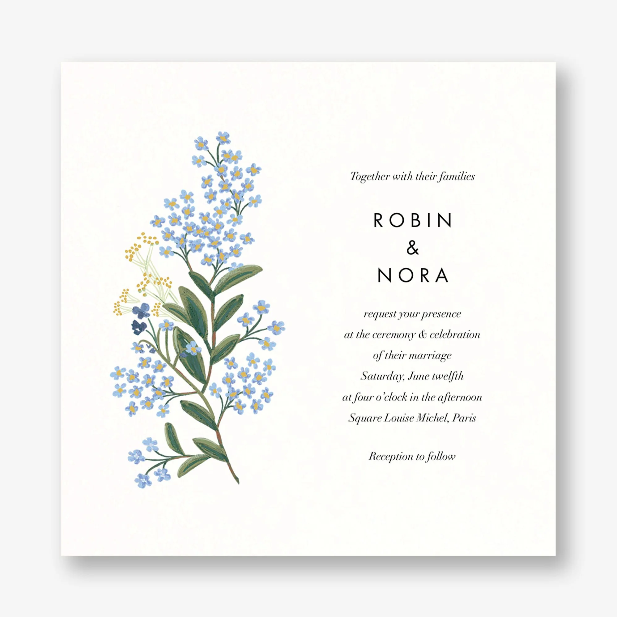 Forget-Me-Not Wedding Invitation
