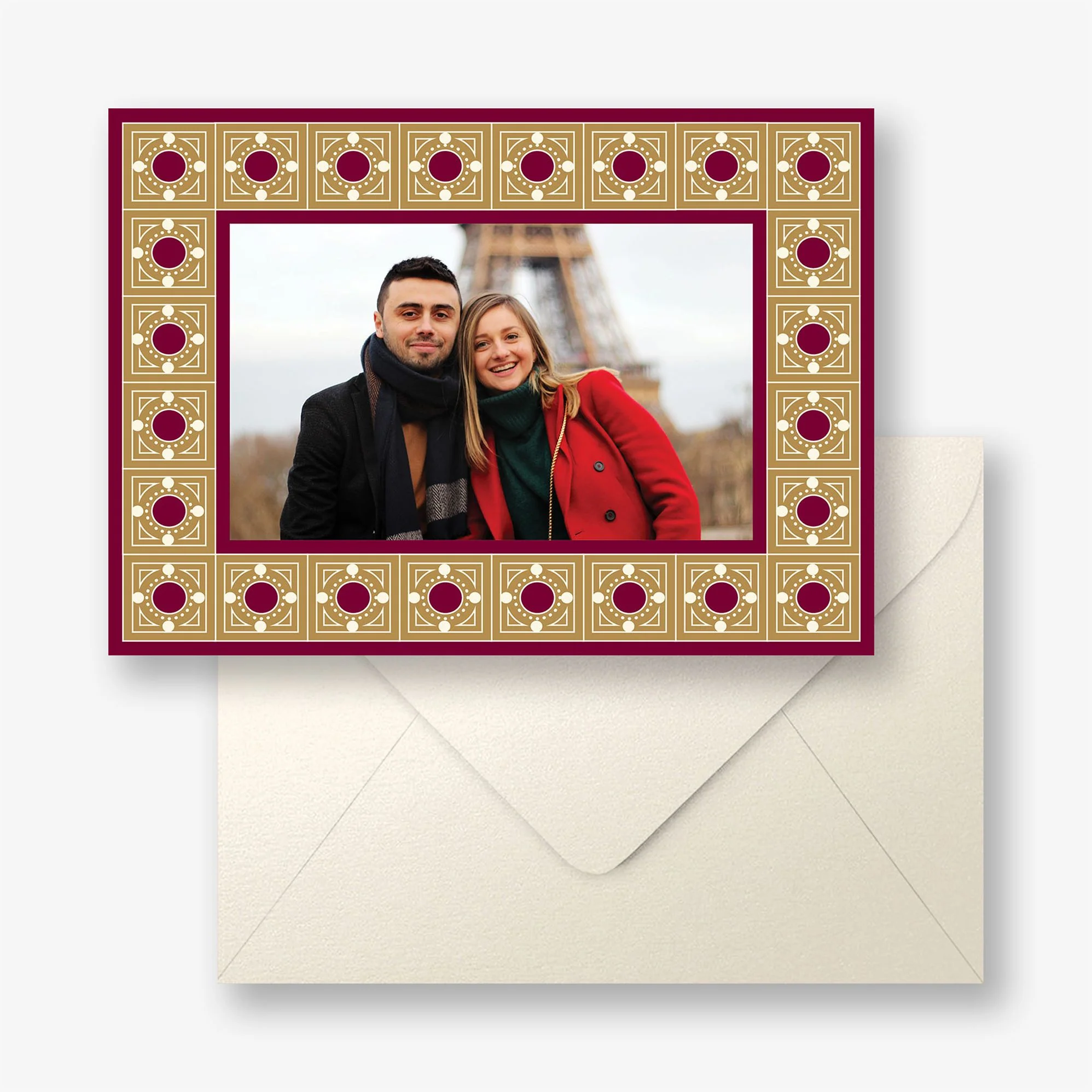 Garnet Tile Frame Holiday Photo Card - Image 4