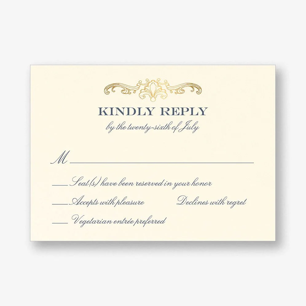 Gilded Filigree Foil Response Card