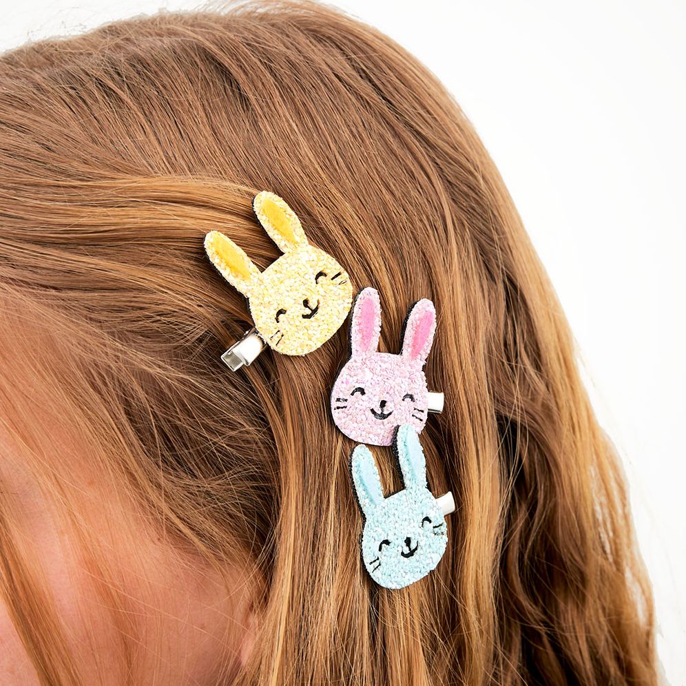 Glitter Bunny Hair Clips, Set of 3 - Image 4