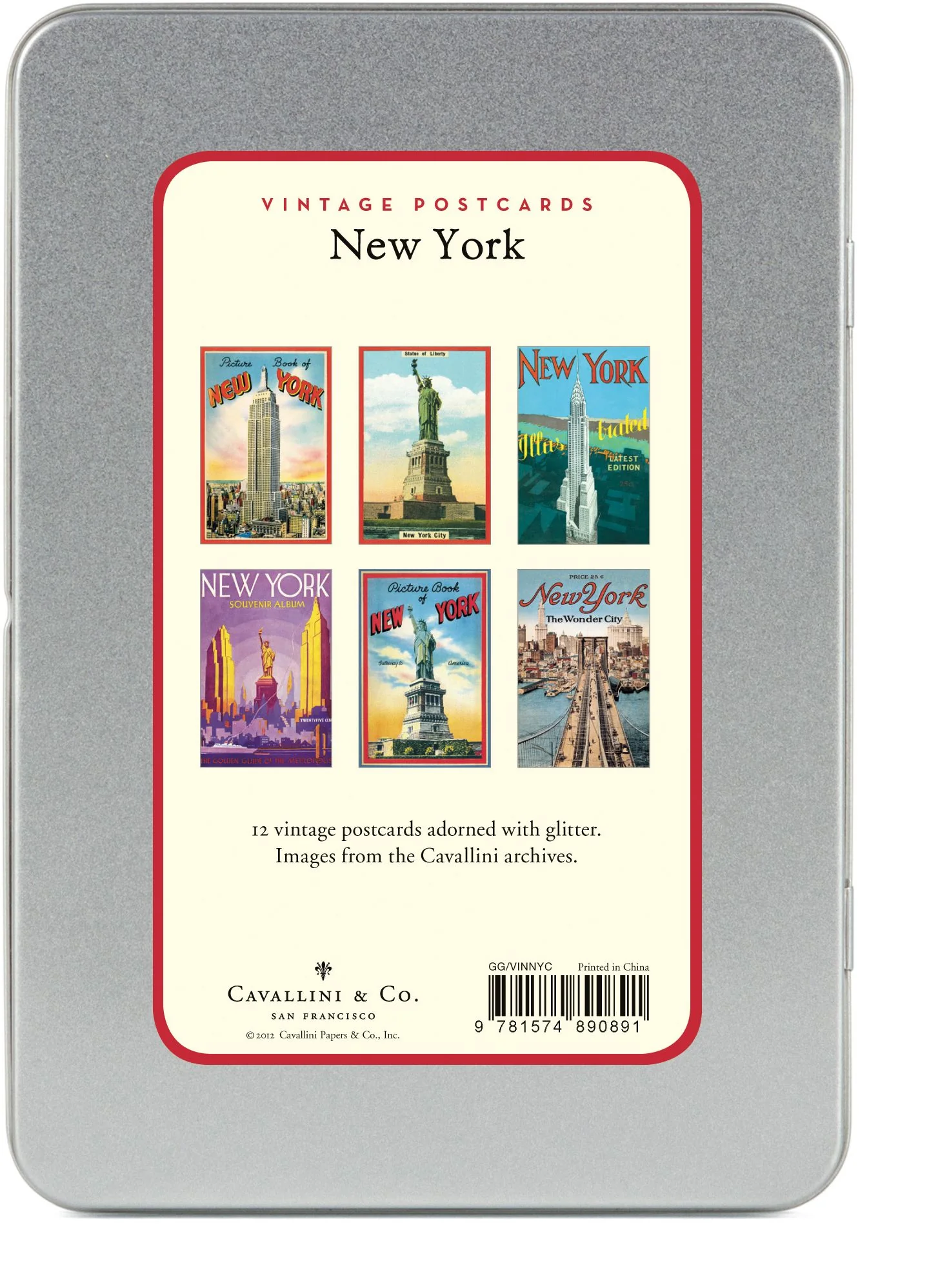 Glitter Greetings Vintage New York Postcards - Image 2