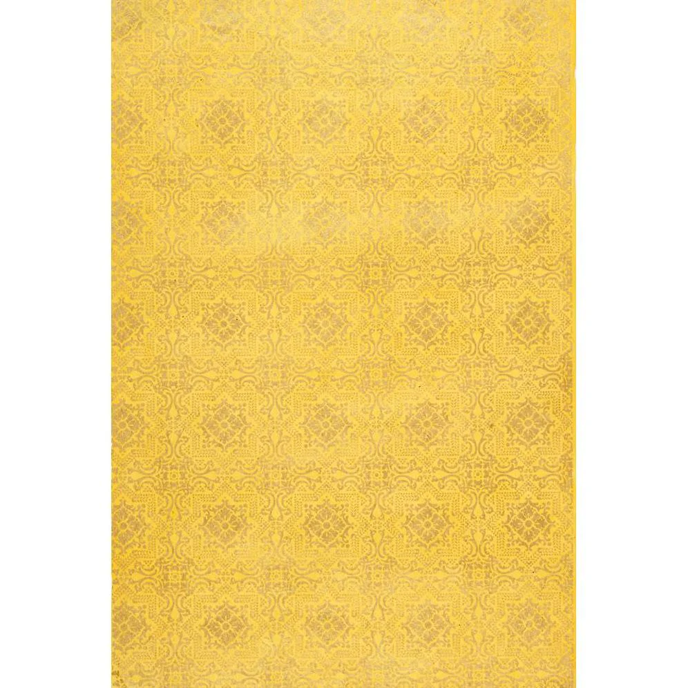 Gold Damask on Yellow Handmade Paper - Image 2