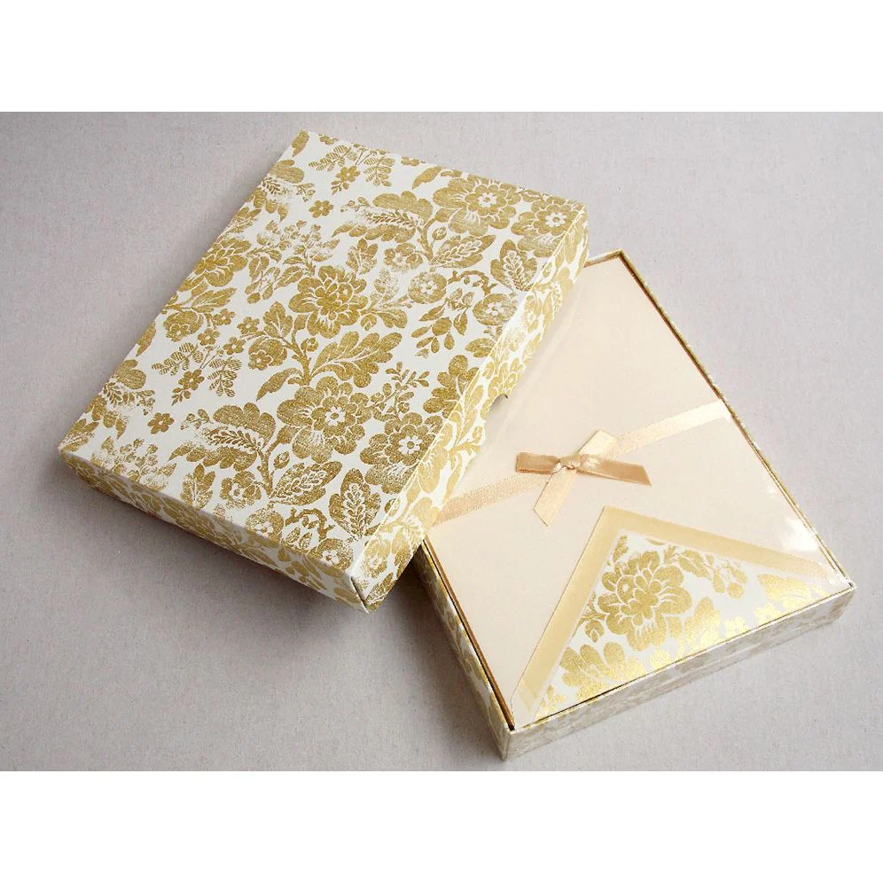 Gold Floral Writing Paper Set