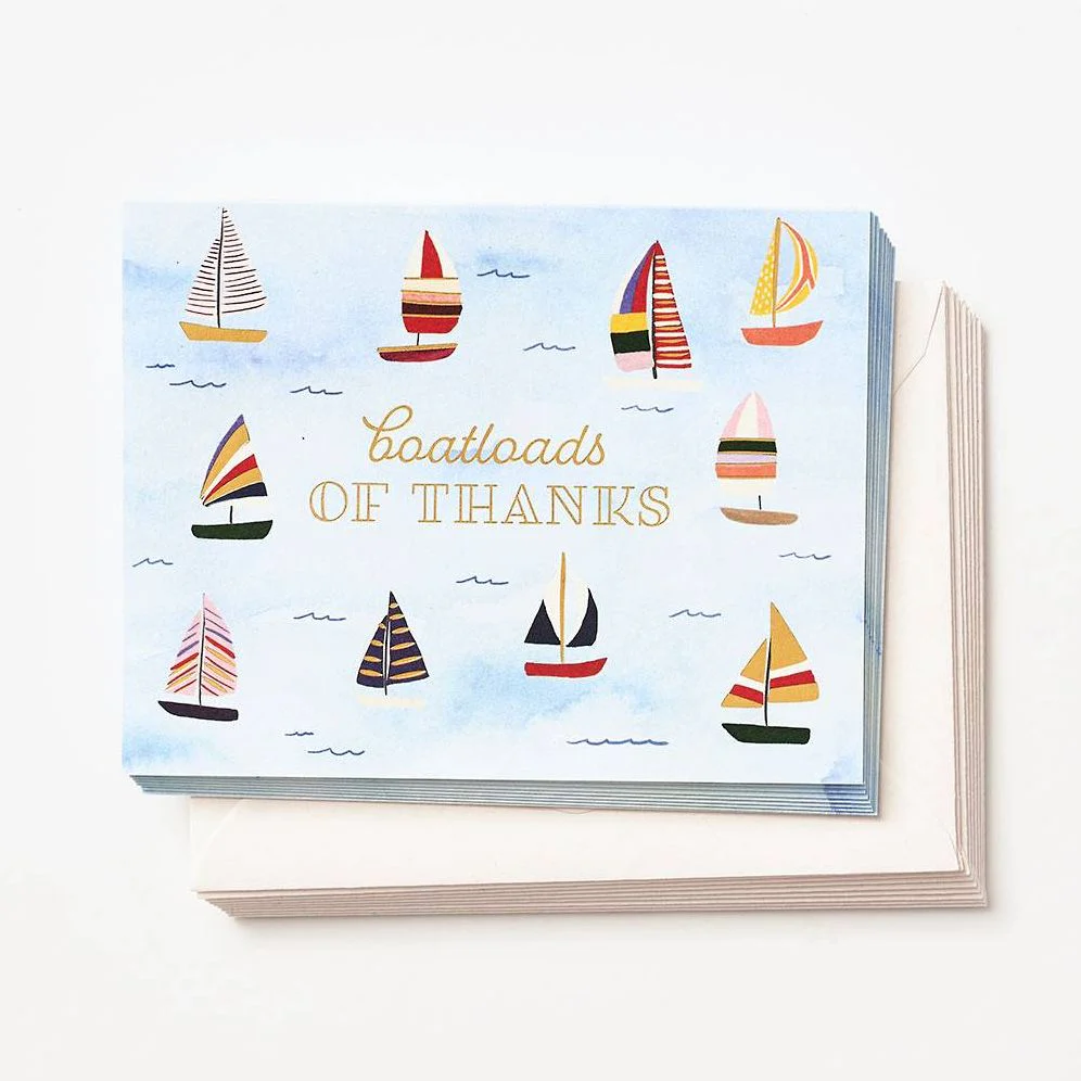 Gold Foil Boatloads Thank You Card Set