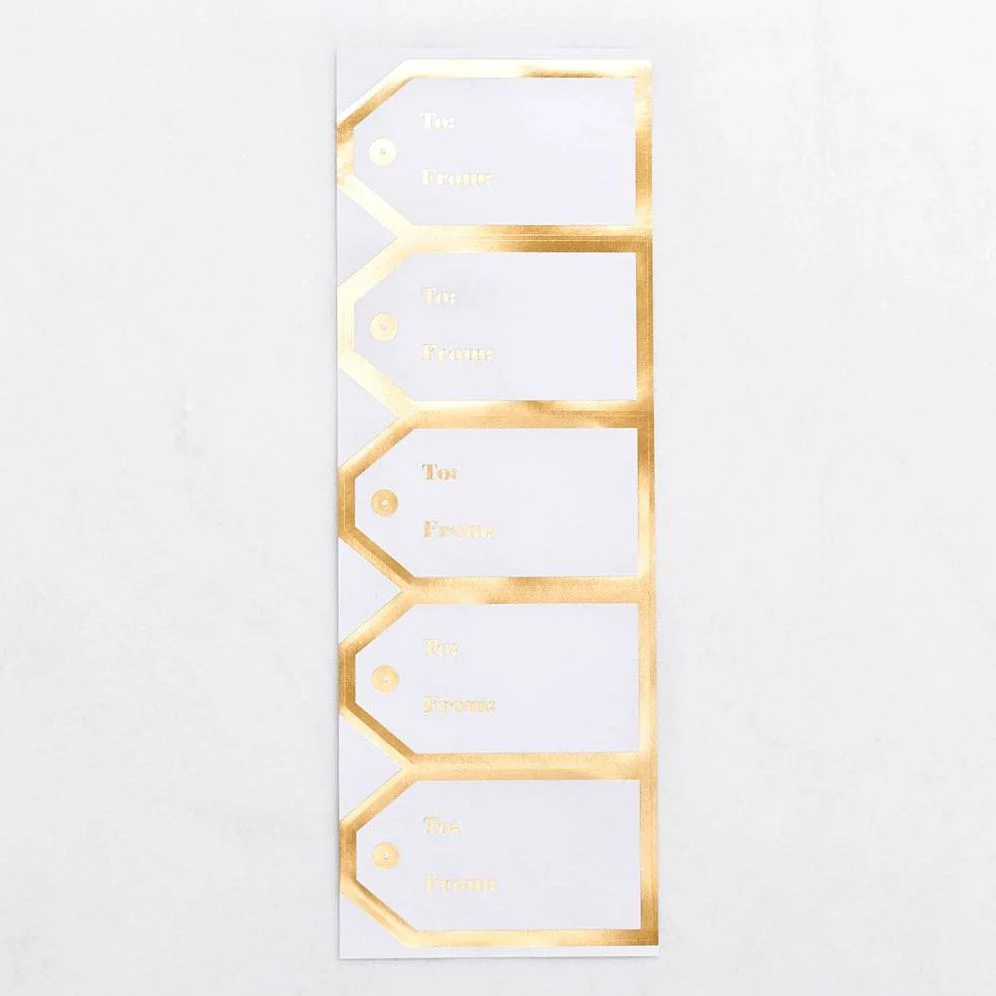 Gold Foil Border Adhesive Labels
