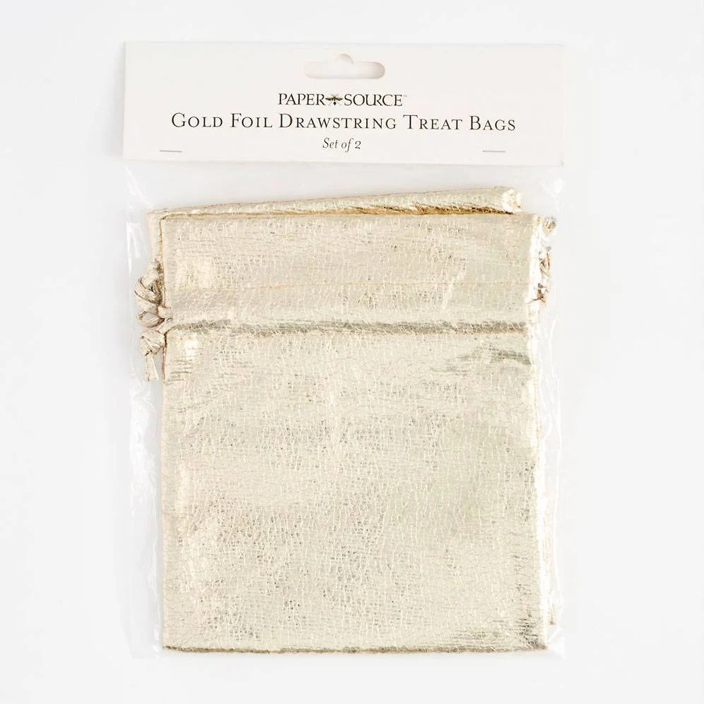 Gold Foil Drawstring Treat Bags - Image 2