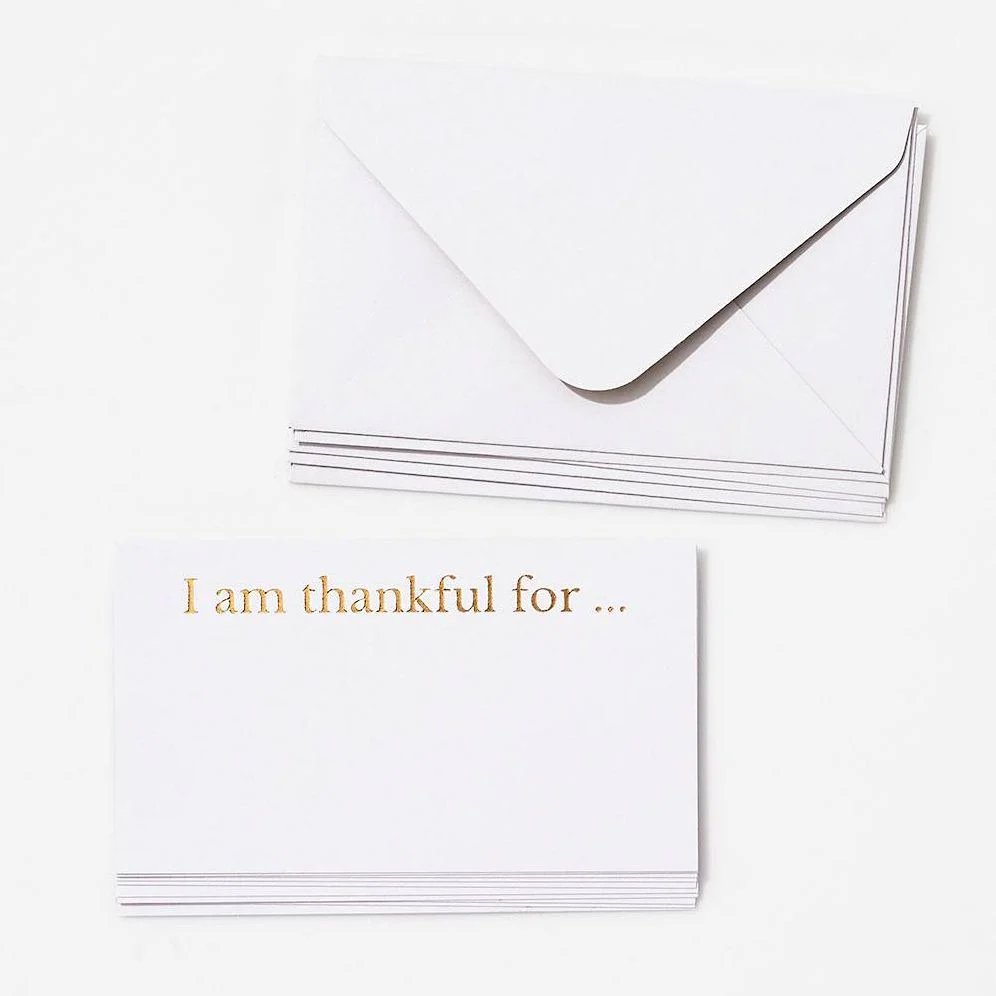 Gold Foil I Am Thankful Card Set - Image 2