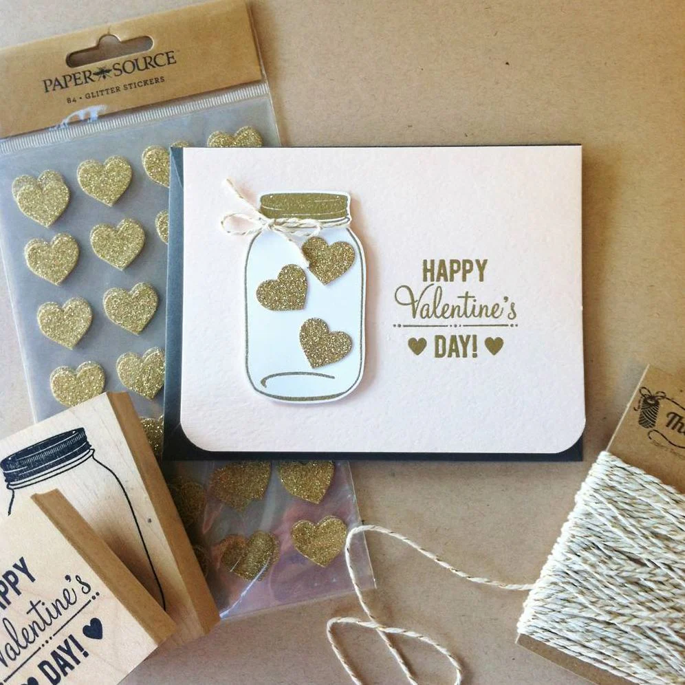 Gold Glitter Heart Stickers - Image 3