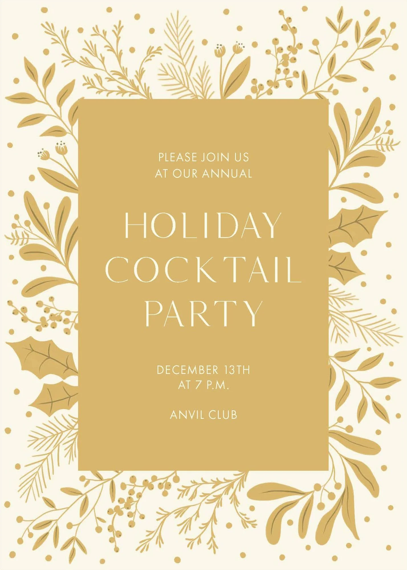 Gold Greenery Holiday Card - Image 2