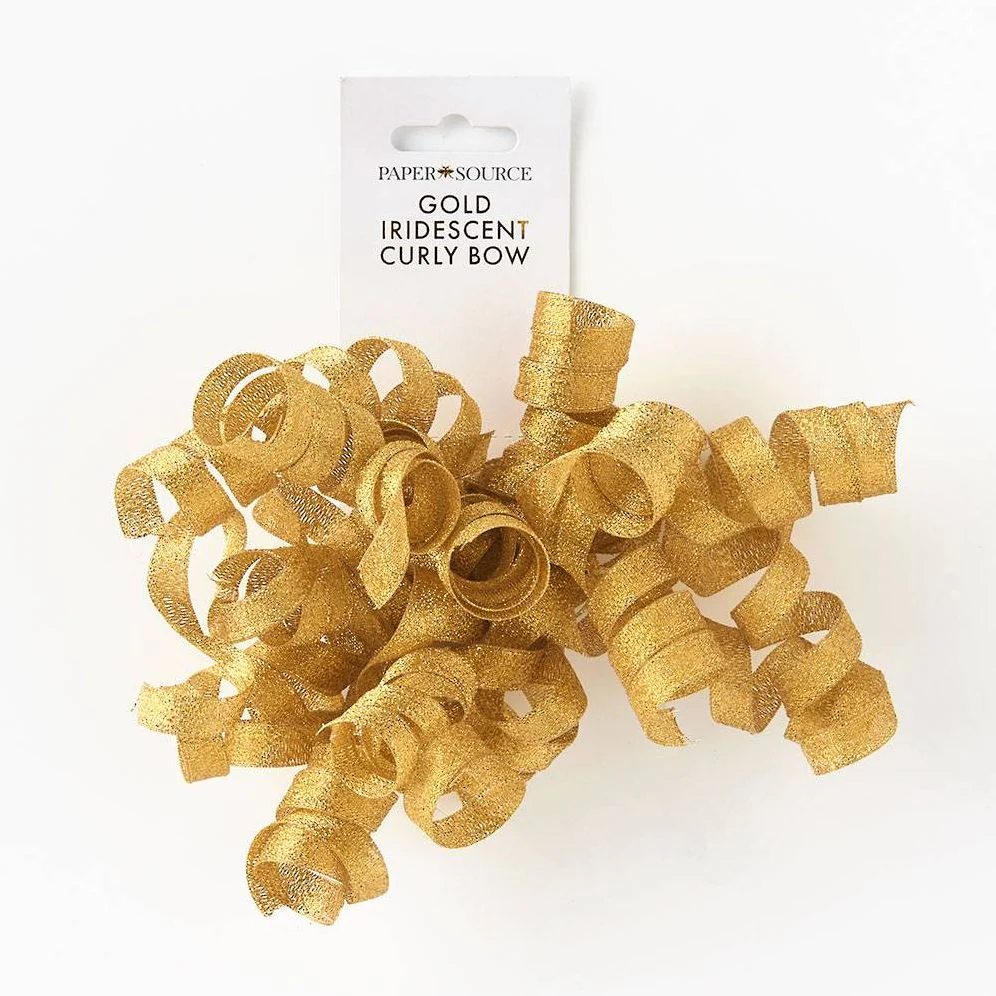 Gold Iridescent Curly Bow