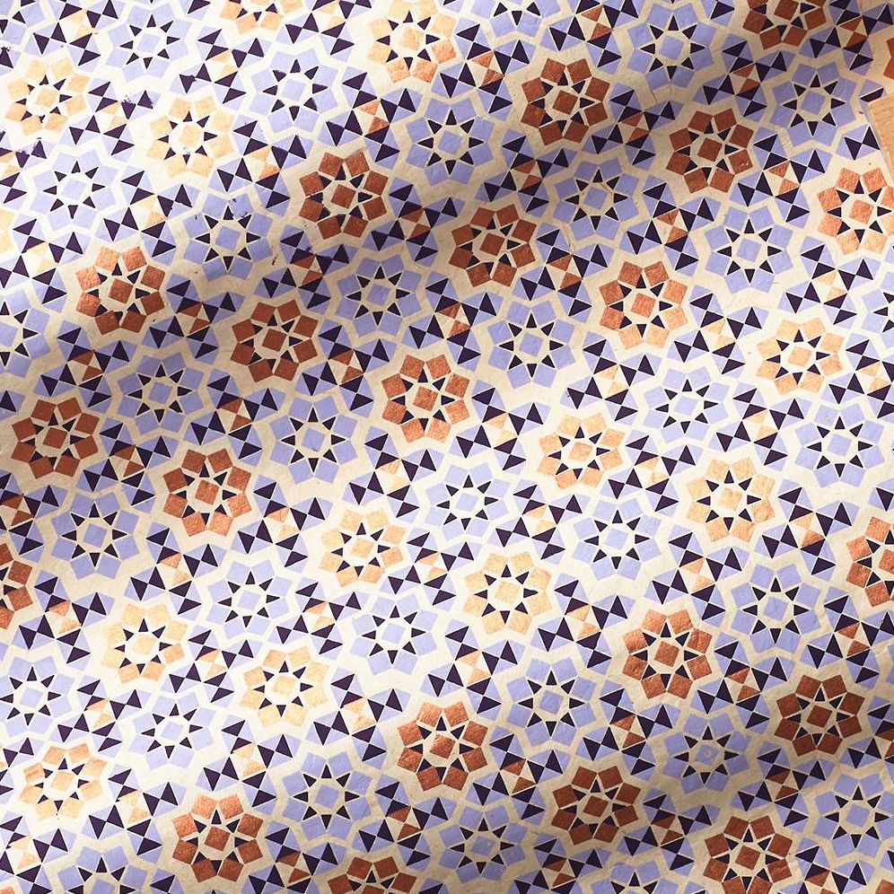 Gold & Lavender Geometric Handmade Paper - Image 2