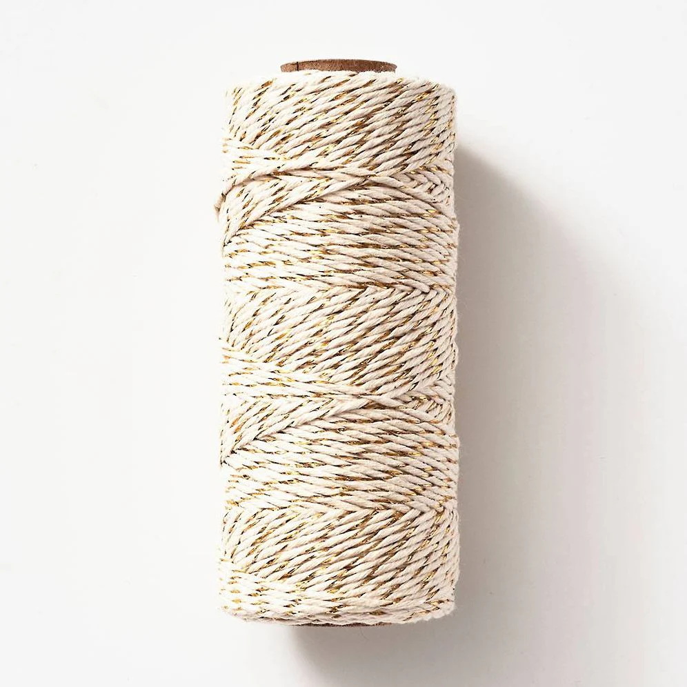 Gold Metallic/Natural Twine Spool 100yd - Image 2