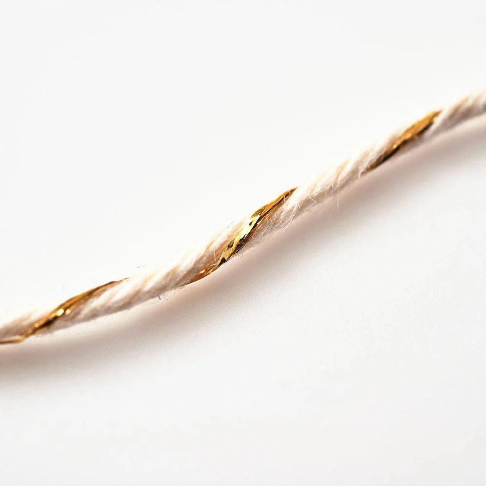 Gold Metallic/Natural Twine Spool 100yd - Image 3