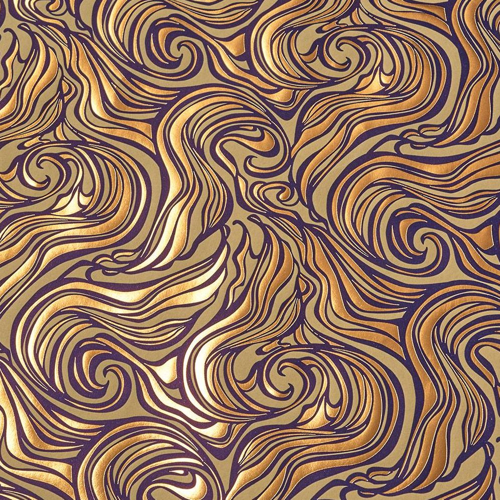 Gold Wavy Marble on Honey Handmade Paper - Image 2