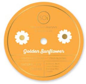 Golden Sunflower Confetti Icon Candle - Image 3