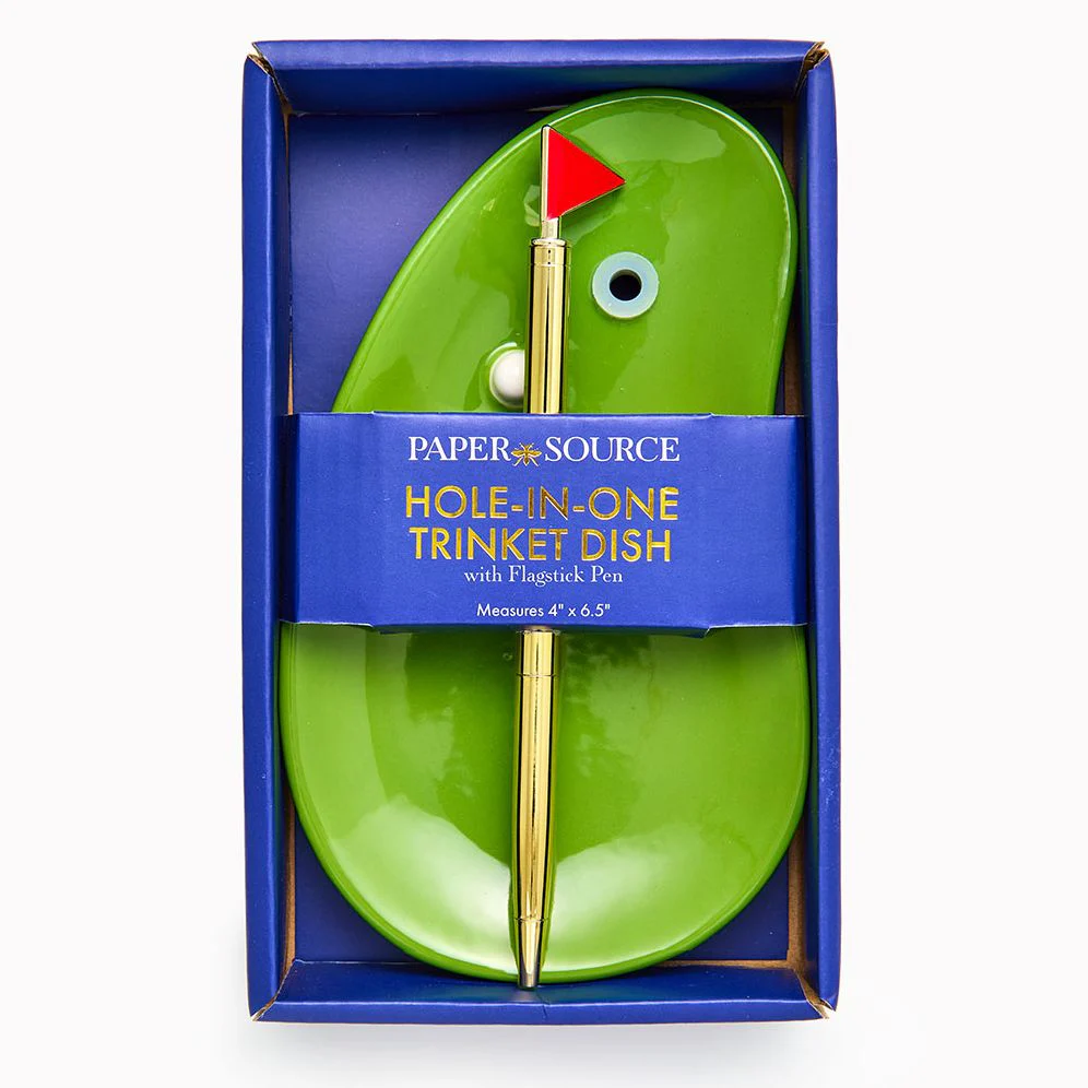 Golf Trinket Dish with Flag Pen