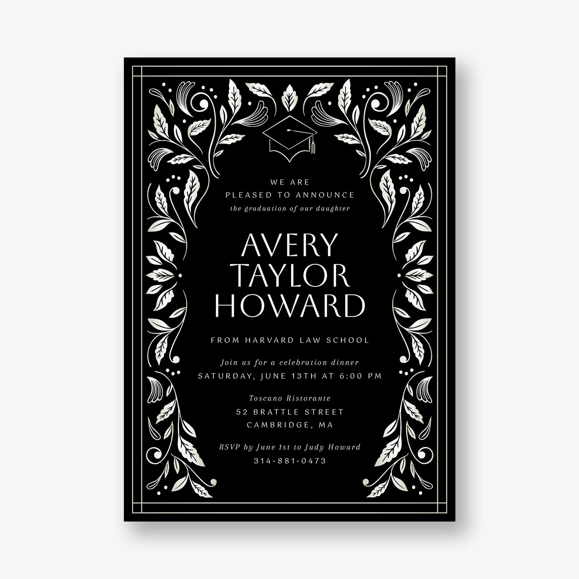 Grad Foliage Foil Graduation Invitation - Image 2