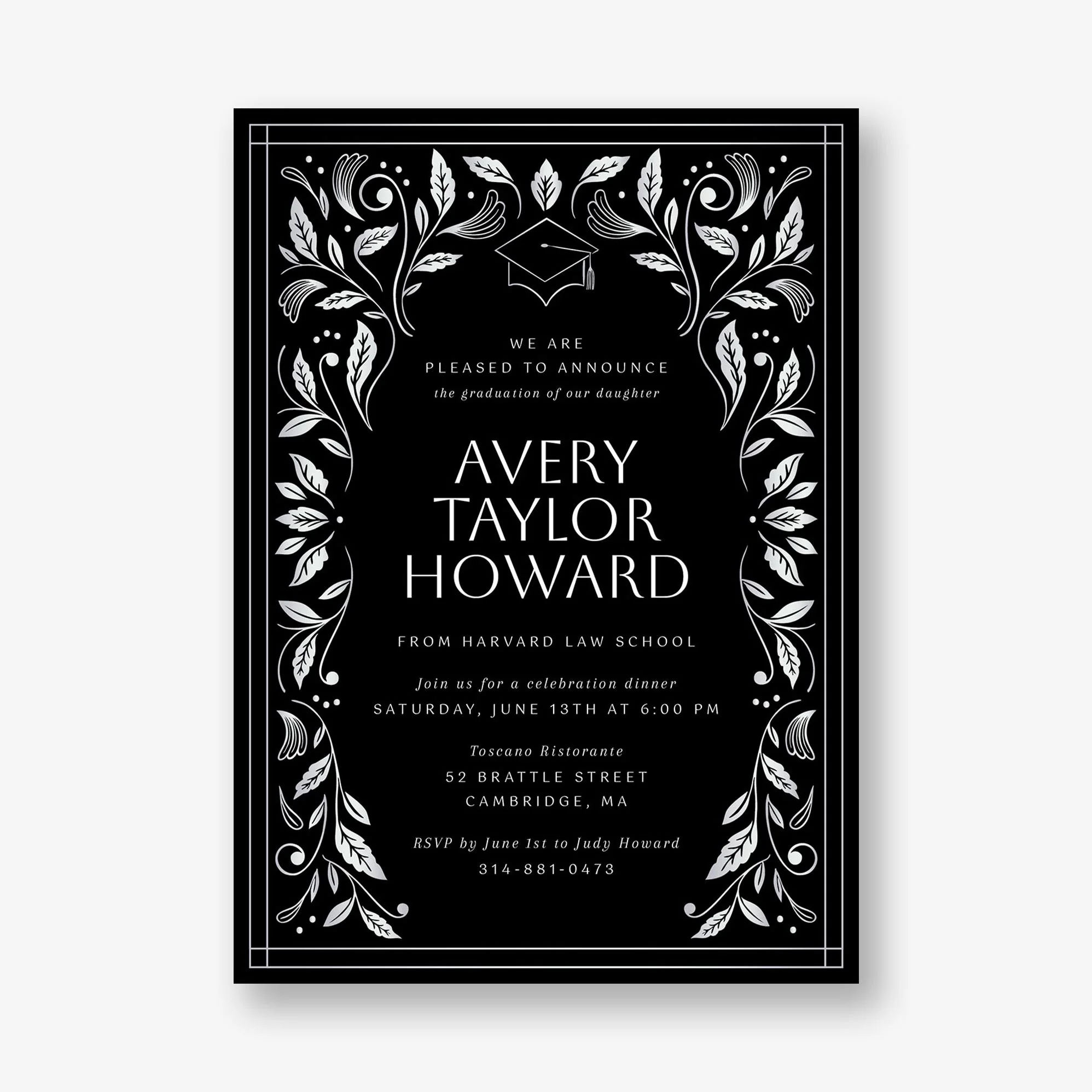 Grad Foliage Foil Graduation Invitation - Image 3