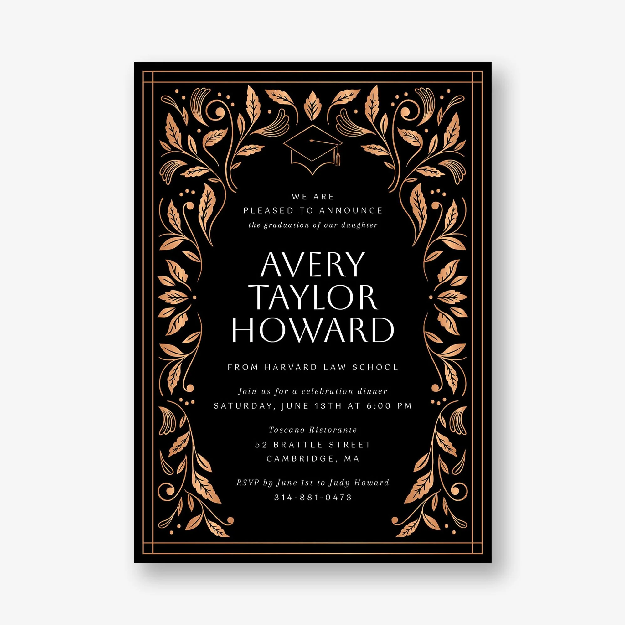 Grad Foliage Foil Graduation Invitation - Image 5