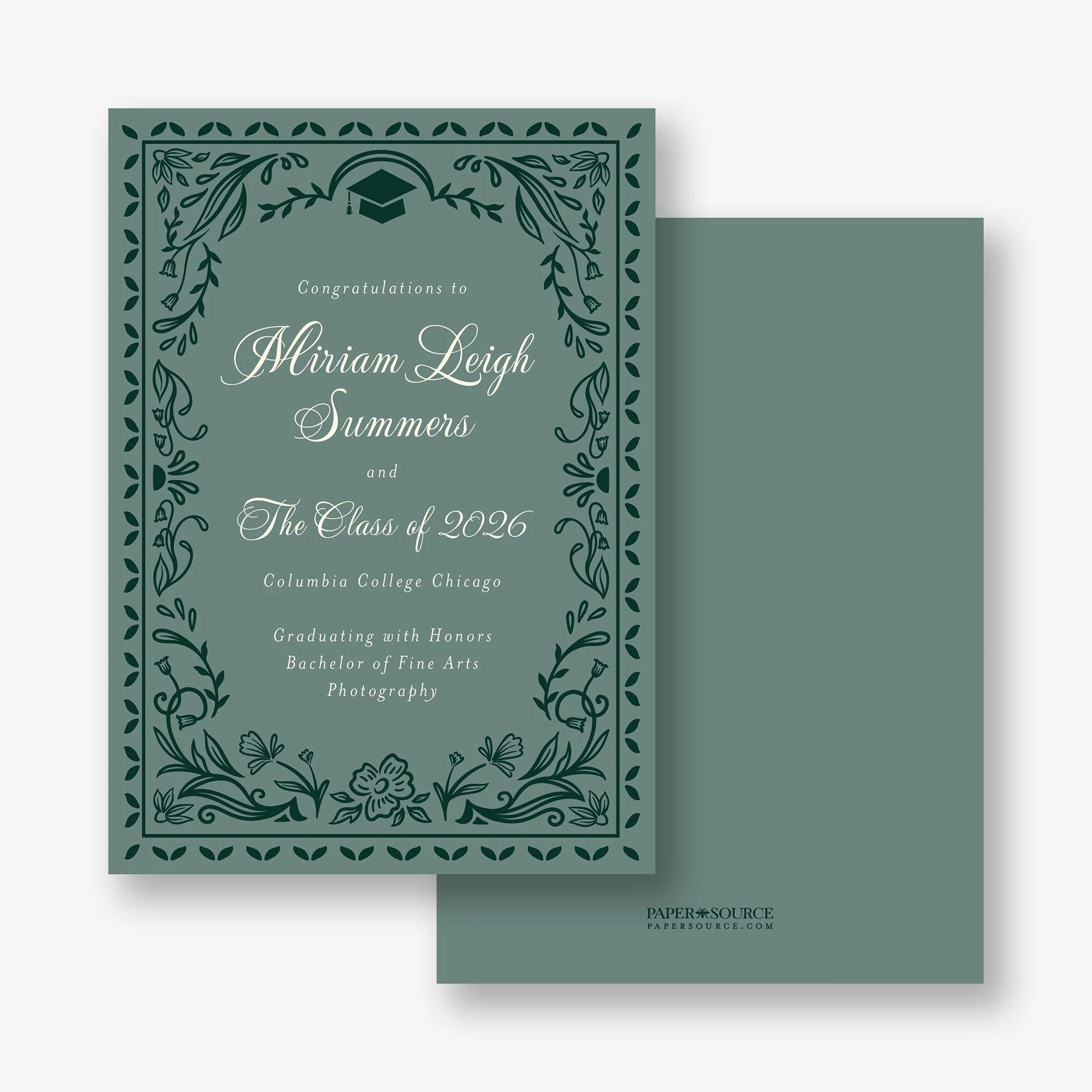 Grad Folk Floral Graduation Announcement - Image 4
