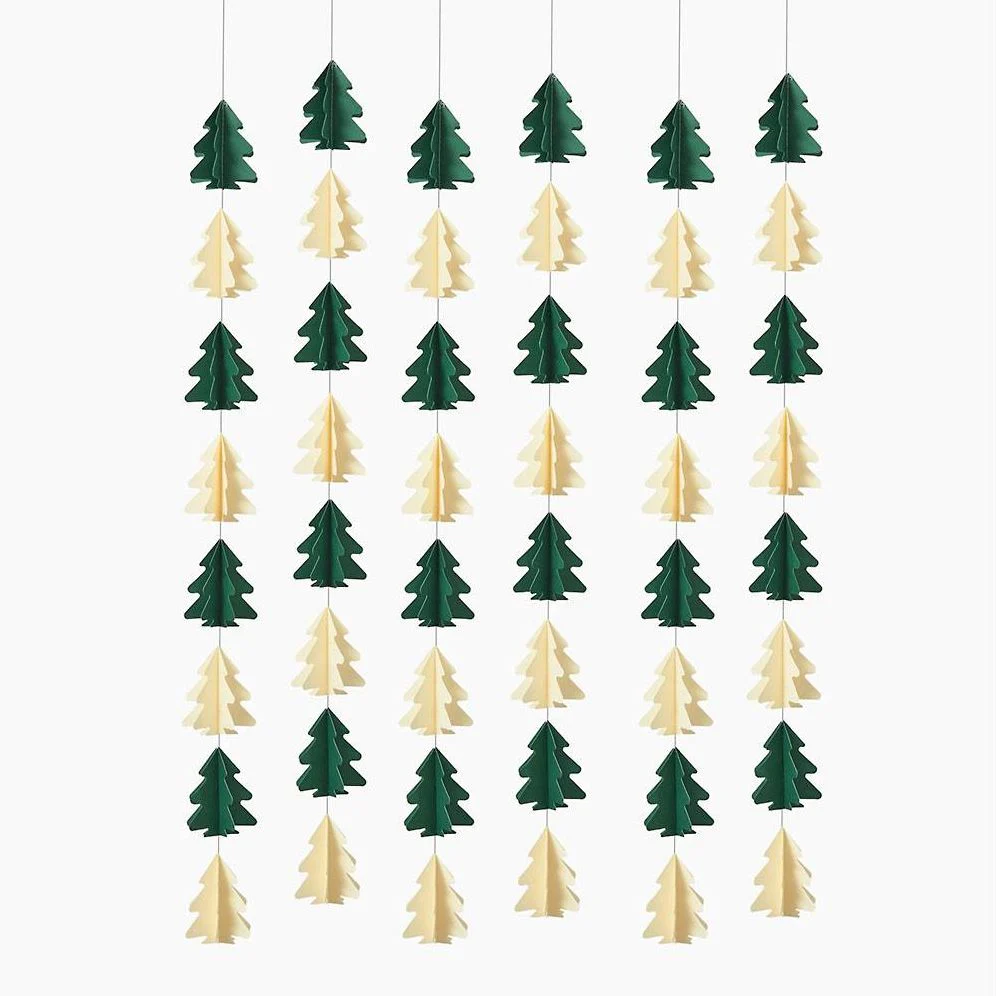 Green and White Tree Wall Decor