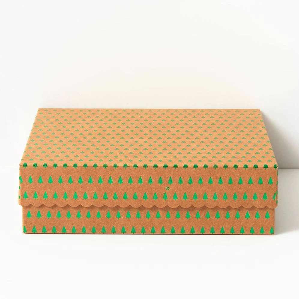 Green Foil Tree Kraft Treat Boxes - Image 2