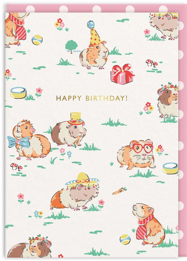 Guinea Pig Birthday Card