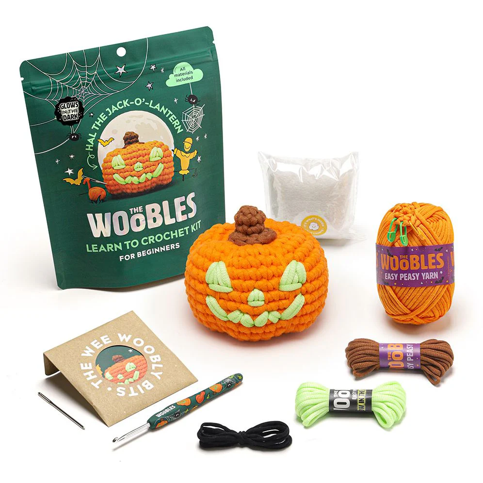 Hal the Jack-o-Lantern Glow in the Dark Learn to Crochet kit - Image 2