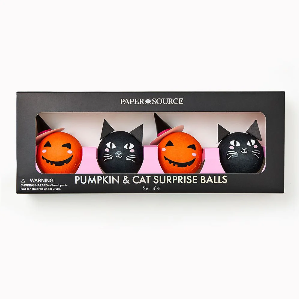 Halloween Cat and Pumpkin Surprise Balls