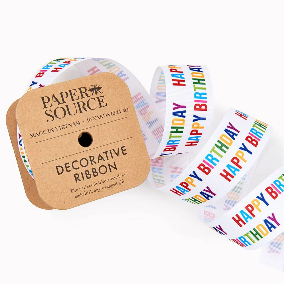 Happy Birthday Ribbon 1.5" 10YD