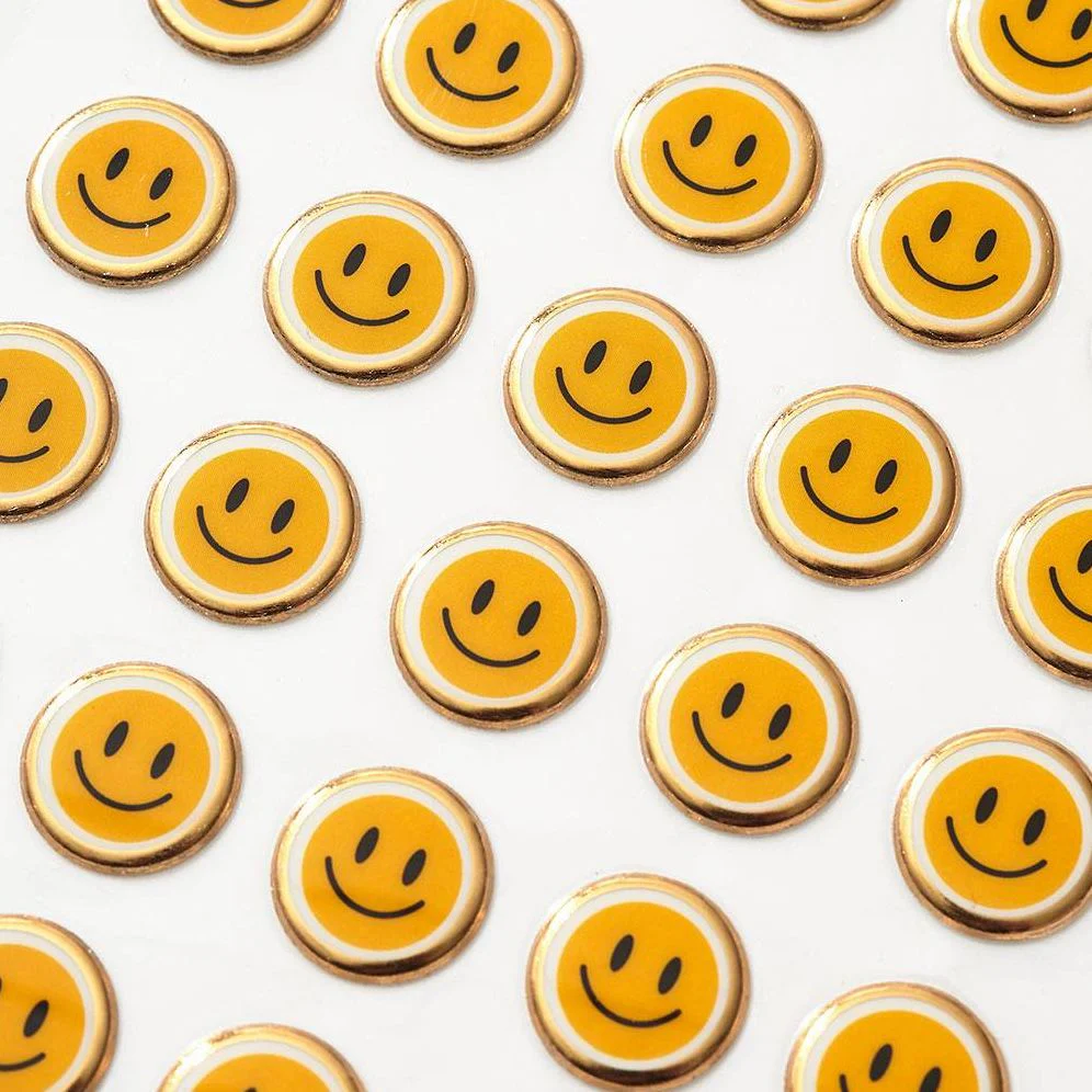 Happy Face Puffy Stickers