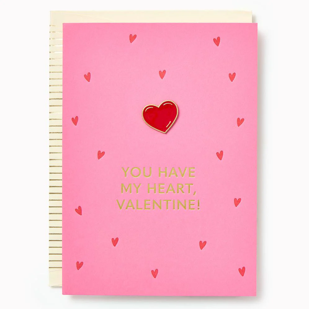 Have My Heart Enamel Pin Valentine's Day Card