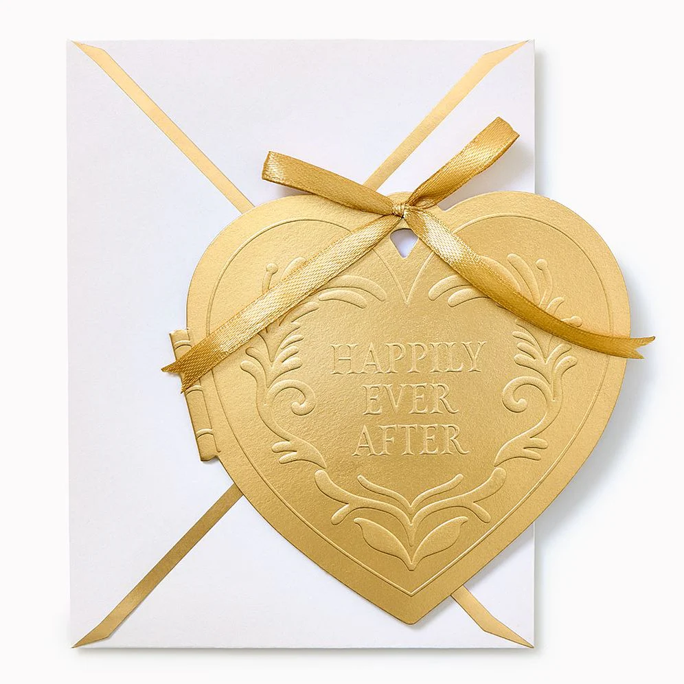 Heart Locket Embellished Wedding Card - Image 2
