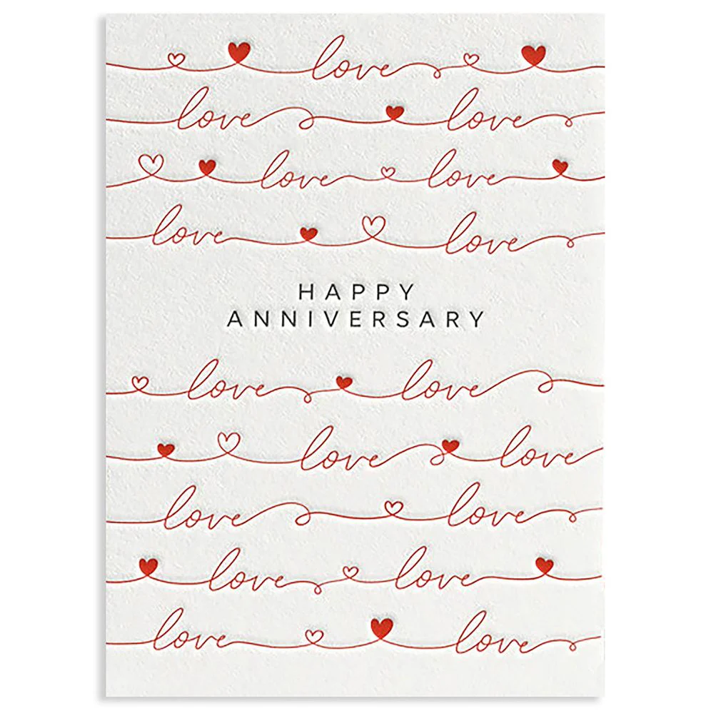Hearts & Love Anniversary Card