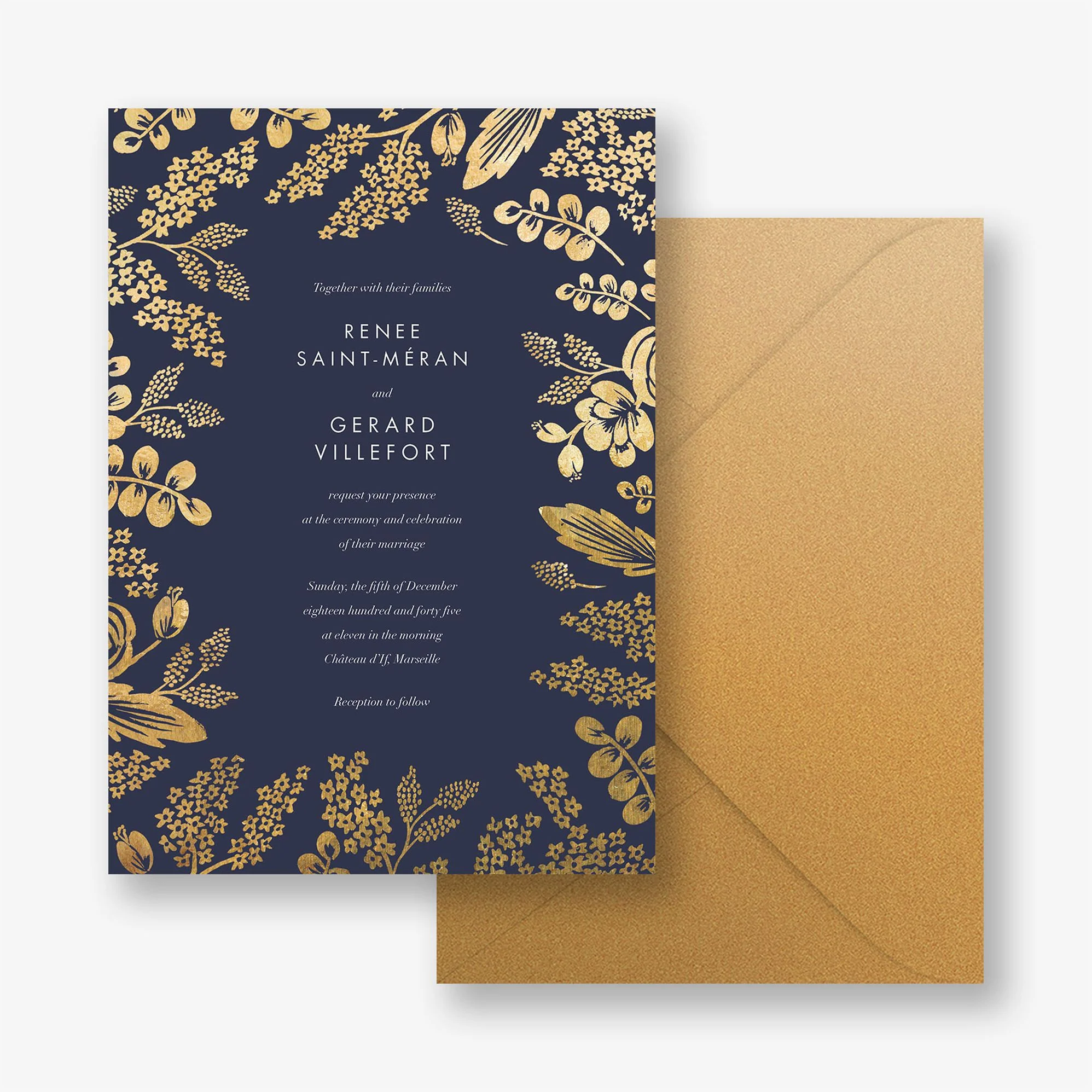 Heather and Lace Foil Wedding Invitation - Image 3