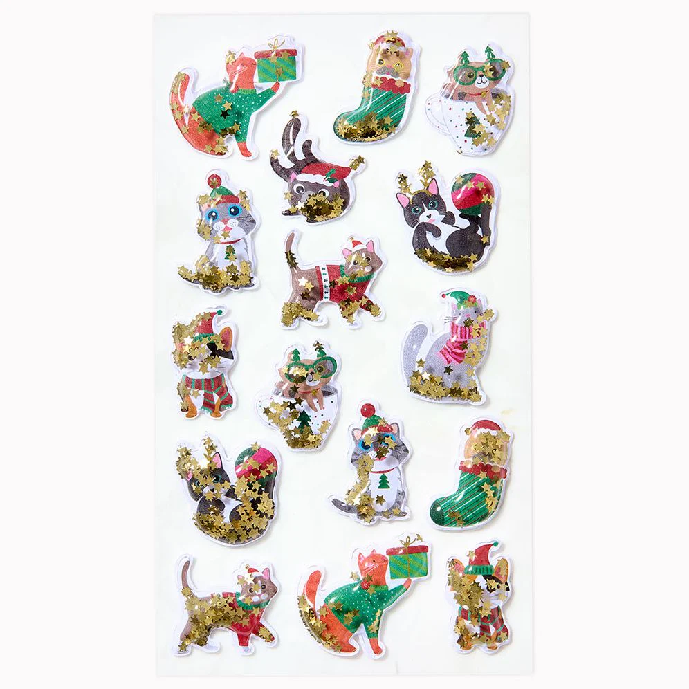 Holiday Cats Shaker Sticker Sheet - Image 2