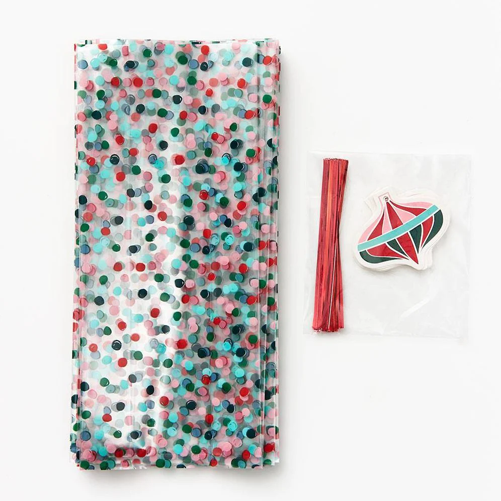 Holiday Dot Cellophane Treat Bags - Image 3