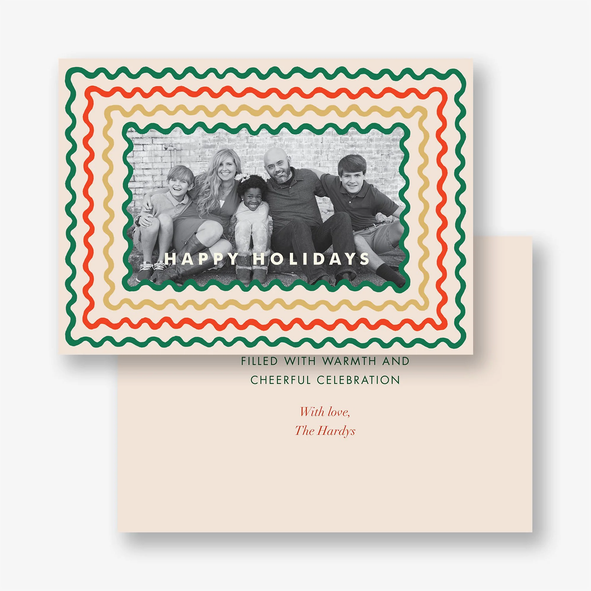 Holiday Ribbon Stripe Holiday Photo Card - Image 3