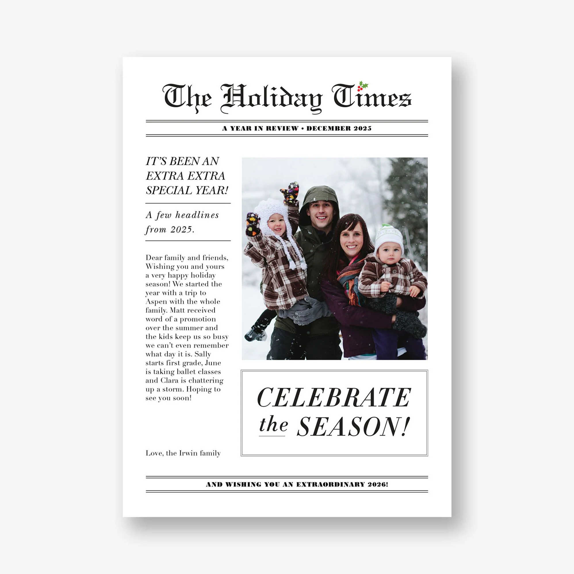 Holiday Times Photo Card