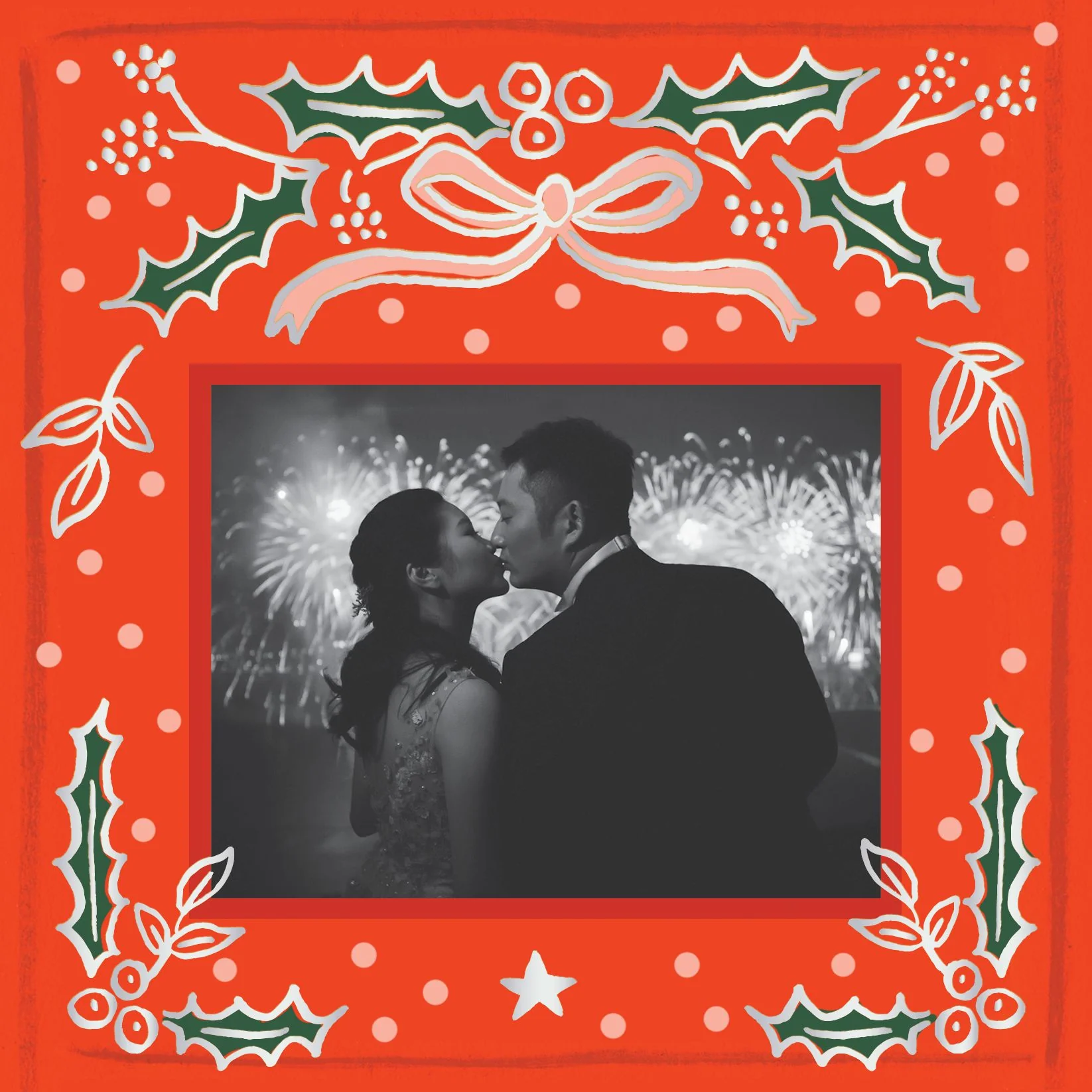 Holly Christmas Holiday Photo Card - Image 2