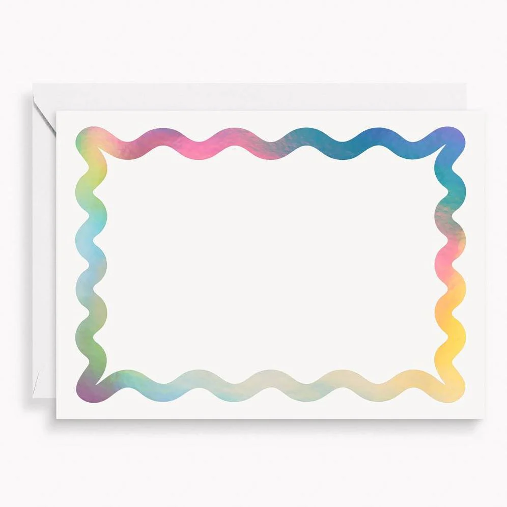 Holographic Wiggle Border Stationery Set