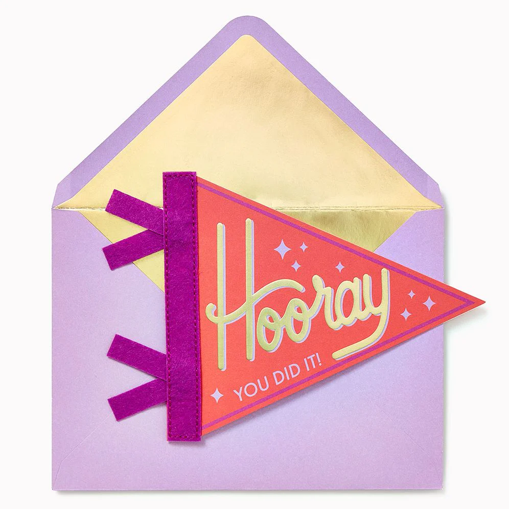 Hooray You Did It Embellished Congratulations Card