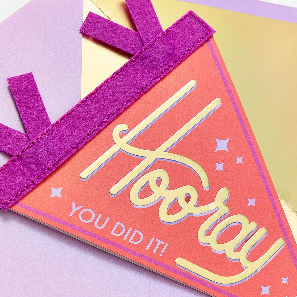 Hooray You Did It Embellished Congratulations Card - Image 3