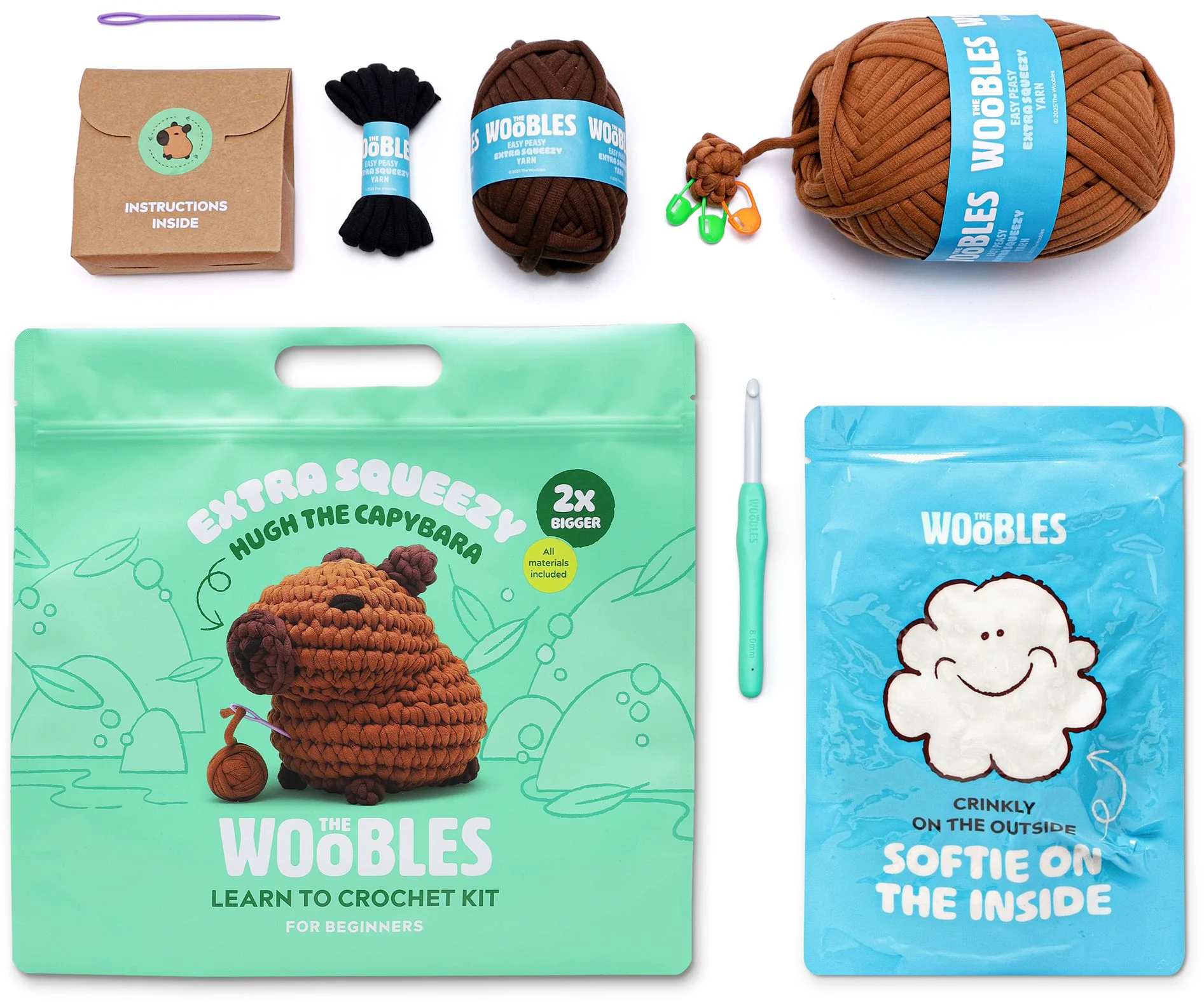 Hugh the Capybara Extra Squeezy Learn to Crochet Kit - Image 3