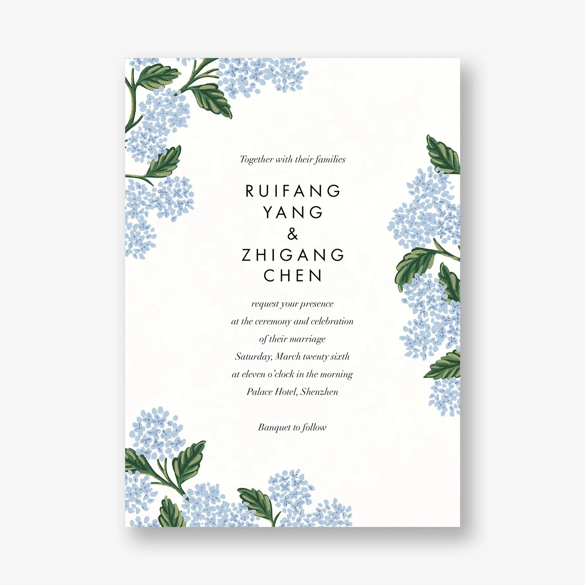Hydrangea Frame Wedding Invitation