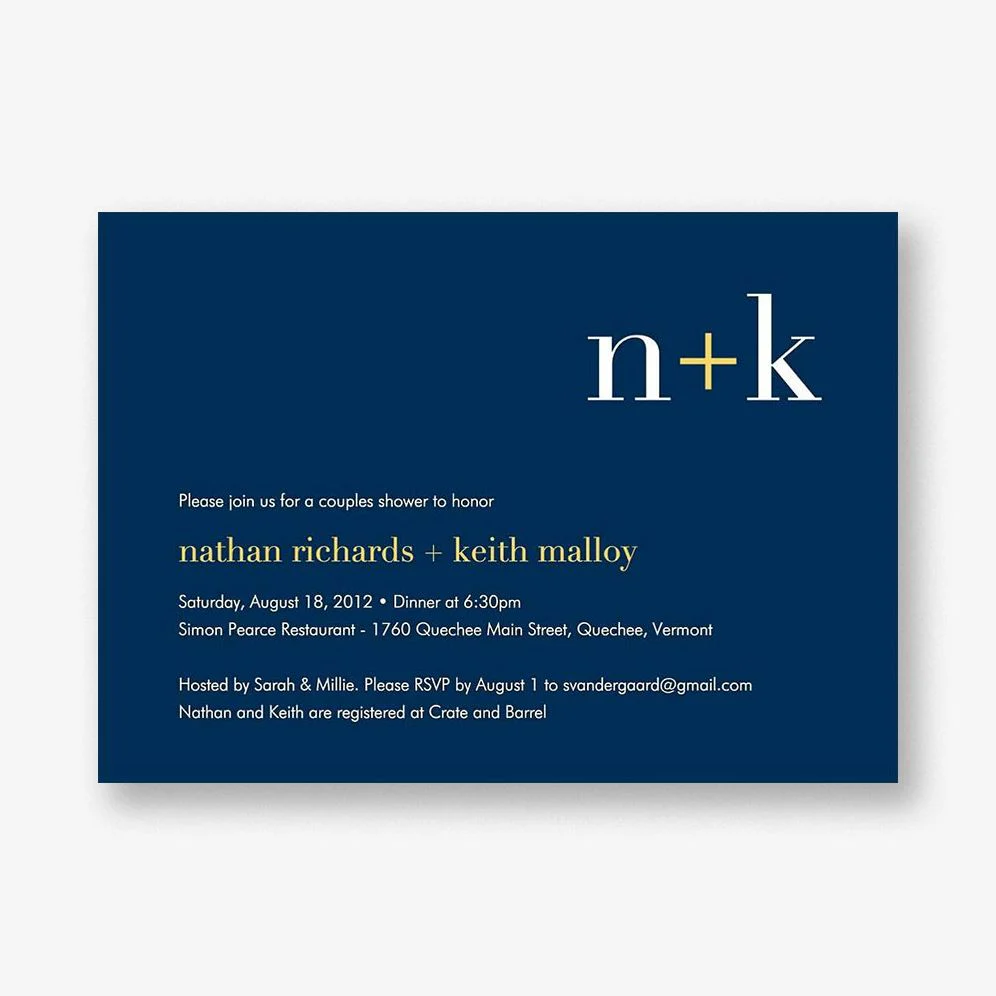 Initials Bridal Shower Invitation